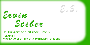 ervin stiber business card